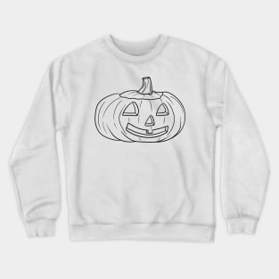 Halloween Jack O' Lantern Black Line Crewneck Sweatshirt